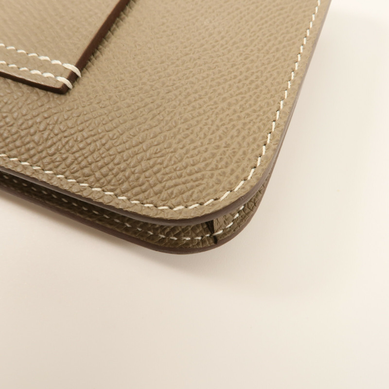 HERMES Epsom皮革Constance Slim錢包Etoupe-14