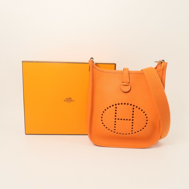 HERMES Clemence皮革Evelyne TPM肩背袋Feu-9