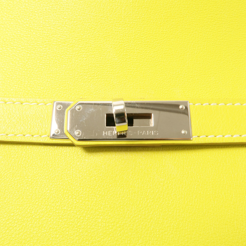 HERMES Swift皮革Jypsiere 28肩背袋Lime-5