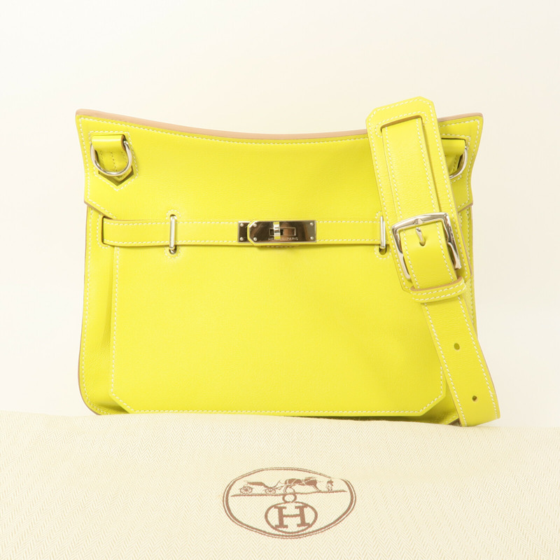 HERMES Swift皮革Jypsiere 28肩背袋Lime-9