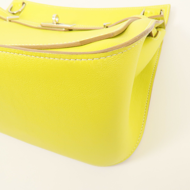 HERMES Swift皮革Jypsiere 28肩背袋Lime-11