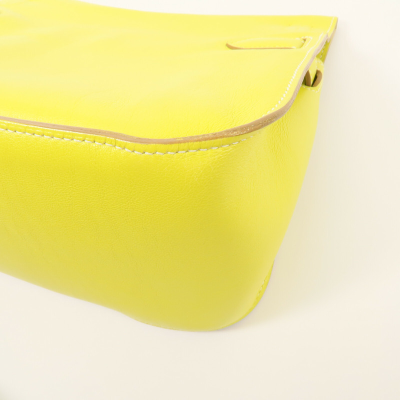 HERMES Swift皮革Jypsiere 28肩背袋Lime-12