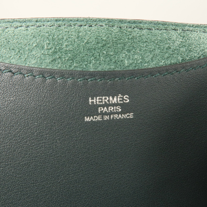 HERMES Clemence皮革In The Loop 23手挽袋Vert Cypres-5