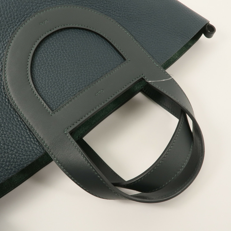 HERMES Clemence皮革In The Loop 23手挽袋Vert Cypres-8