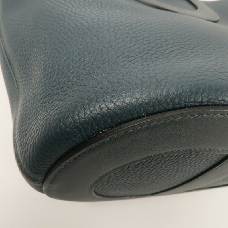 HERMES Clemence皮革In The Loop 23手挽袋Vert Cypres-12