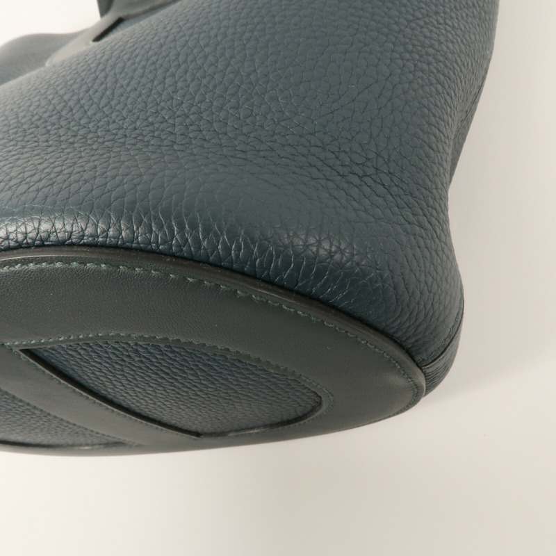 HERMES Clemence皮革In The Loop 23手挽袋Vert Cypres-13