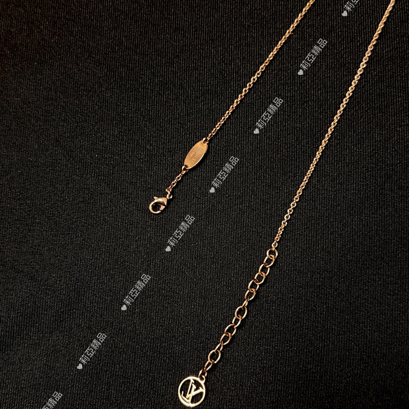 莉亞精品♡ LV玫瑰金 V字項鍊 二手-4