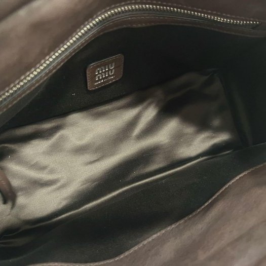 東區正精品㊣MIU MIU 5BG335 Utilitaire咖啡色仿舊牛皮吸釦拉鍊手提包斜背包肩背包兩用包 RZ6412-11