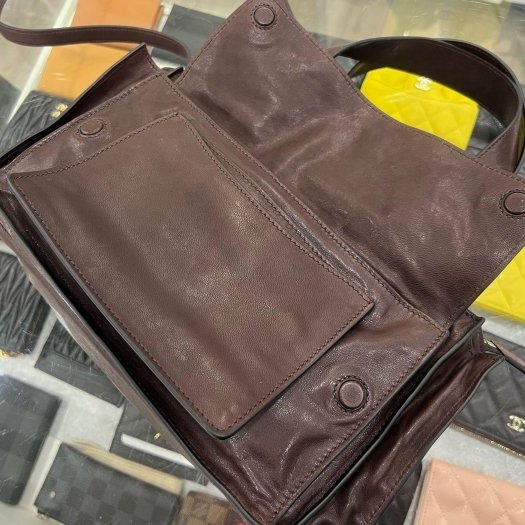 東區正精品㊣MIU MIU 5BG335 Utilitaire咖啡色仿舊牛皮吸釦拉鍊手提包斜背包肩背包兩用包 RZ6412-12