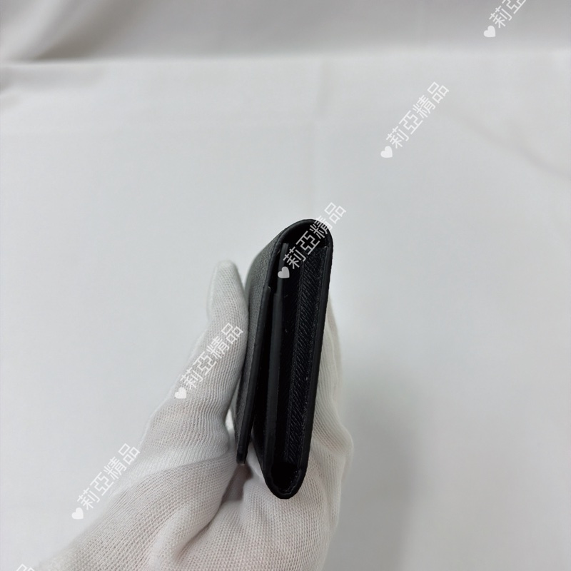 莉亞精品♡ Lv 棋盤格釦式卡夾 黑灰 二手美夾-3