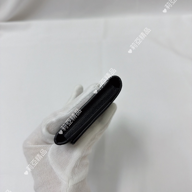 莉亞精品♡ Lv 棋盤格釦式卡夾 黑灰 二手美夾-4