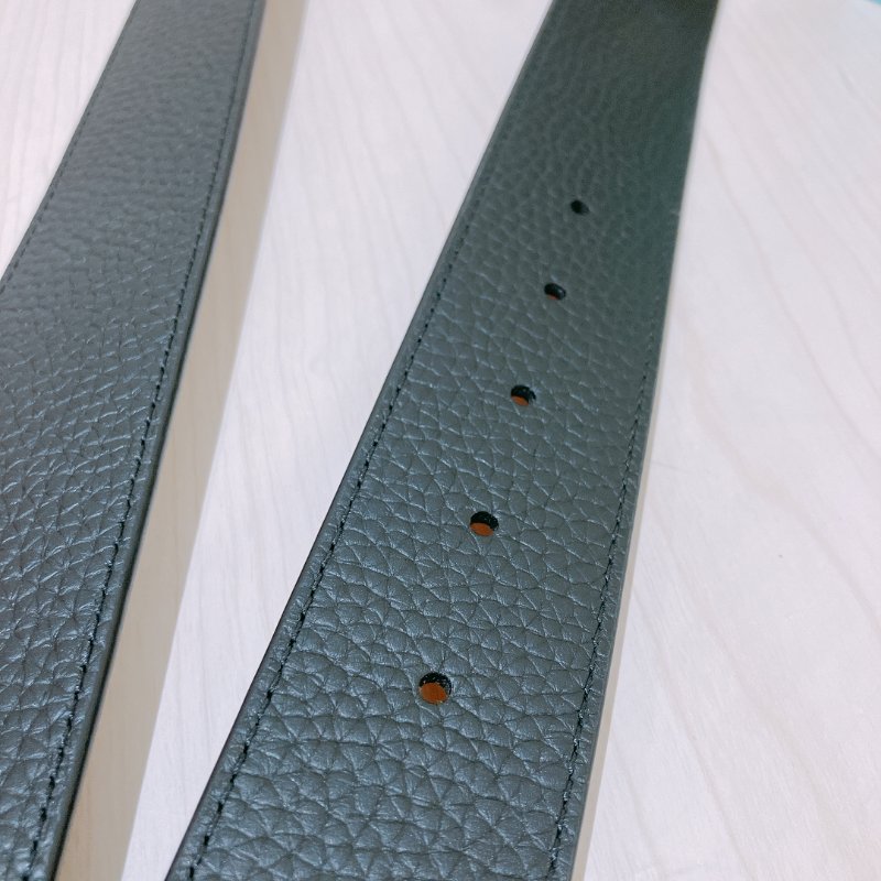 TK2040	Louis Vuitton 男士 雙面 黑拼啡皮帶 X Brown Calfskin Initiales Reversible Belt-4