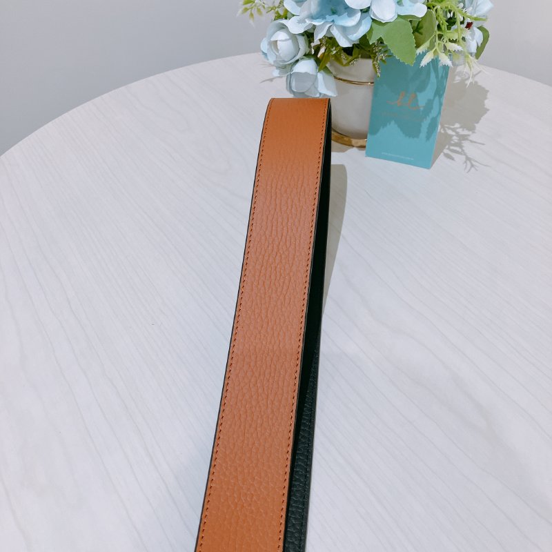 TK2040	Louis Vuitton 男士 雙面 黑拼啡皮帶 X Brown Calfskin Initiales Reversible Belt-7