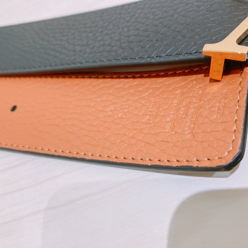 TK2040	Louis Vuitton 男士 雙面 黑拼啡皮帶 X Brown Calfskin Initiales Reversible Belt-8