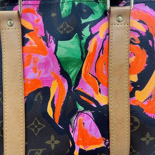 東區正精品㊣ LV M48605 ROSE KEEPALL 50cm 原花字紋玫瑰花手提包旅行袋行李袋波士頓包限量款 RA1860-5