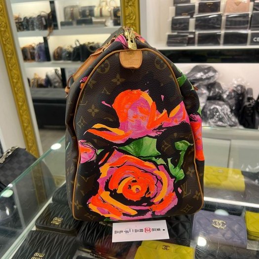 東區正精品㊣ LV M48605 ROSE KEEPALL 50cm 原花字紋玫瑰花手提包旅行袋行李袋波士頓包限量款 RA1860-8