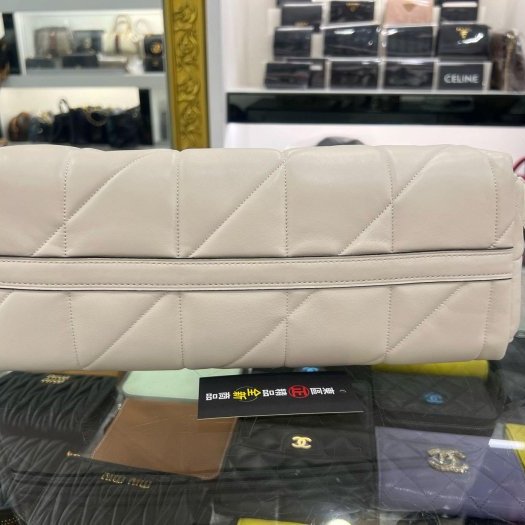 東區正精品㊣COACH JULIET 25 全新粉筆白色全皮金扣拉鍊肩背包斜背包三用包 RZ6413-6