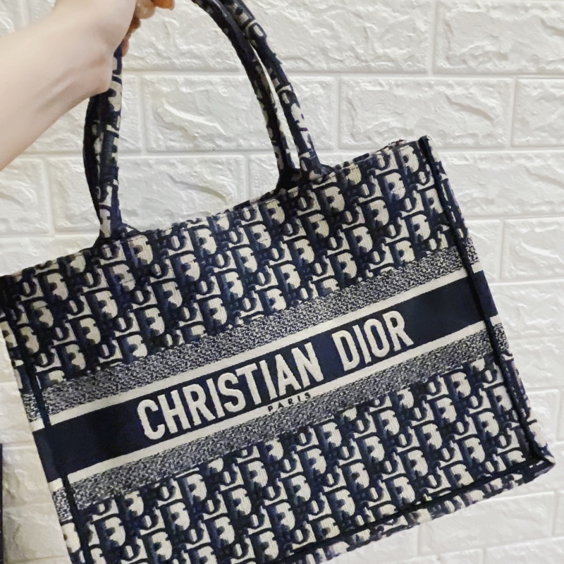 近新激甜價✨ 迪奧 CHRISTIAN DIOR Book Tote 中型老花刺繡托特包Oblique 防塵袋/保證卡-1