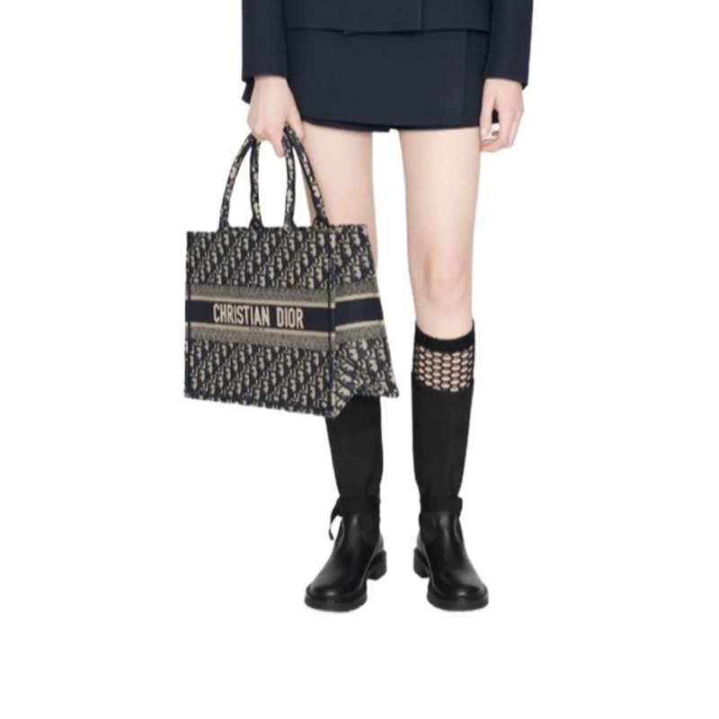 近新激甜價✨ 迪奧 CHRISTIAN DIOR Book Tote 中型老花刺繡托特包Oblique 防塵袋/保證卡-13
