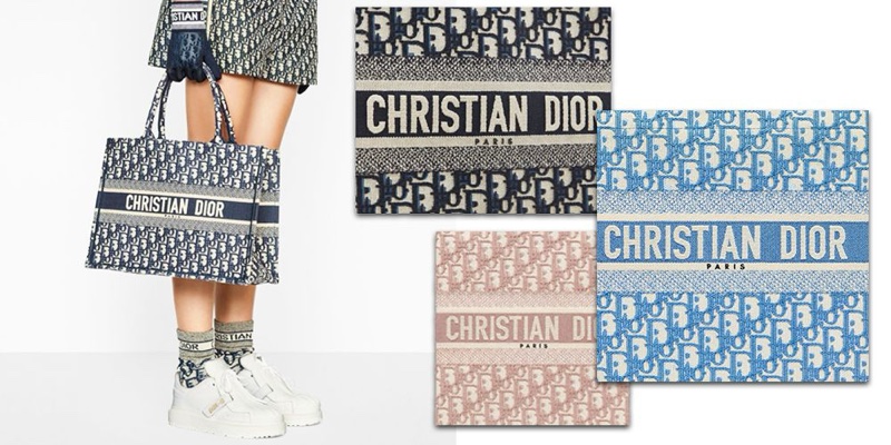 近新激甜價✨ 迪奧 CHRISTIAN DIOR Book Tote 中型老花刺繡托特包Oblique 防塵袋/保證卡-14