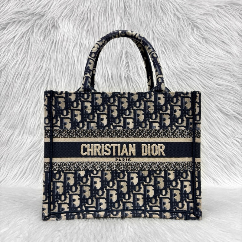近新激甜價✨ 迪奧 CHRISTIAN DIOR Book Tote 中型老花刺繡托特包Oblique 防塵袋/保證卡-17