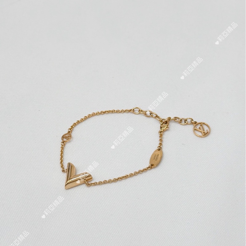 莉亞精品♡ LV M00858 V字手鏈 金 二手-1
