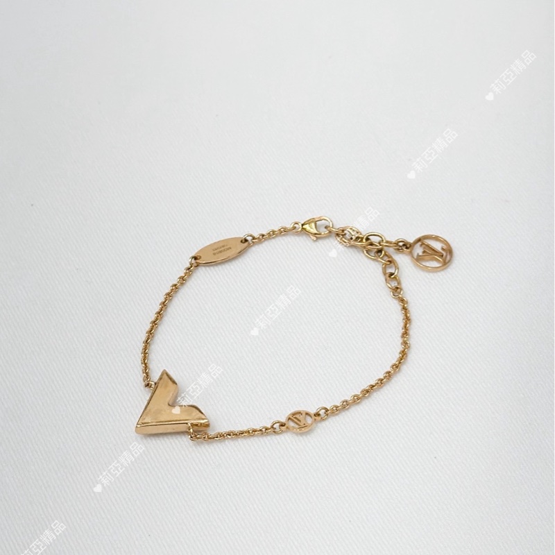 莉亞精品♡ LV M00858 V字手鏈 金 二手-2