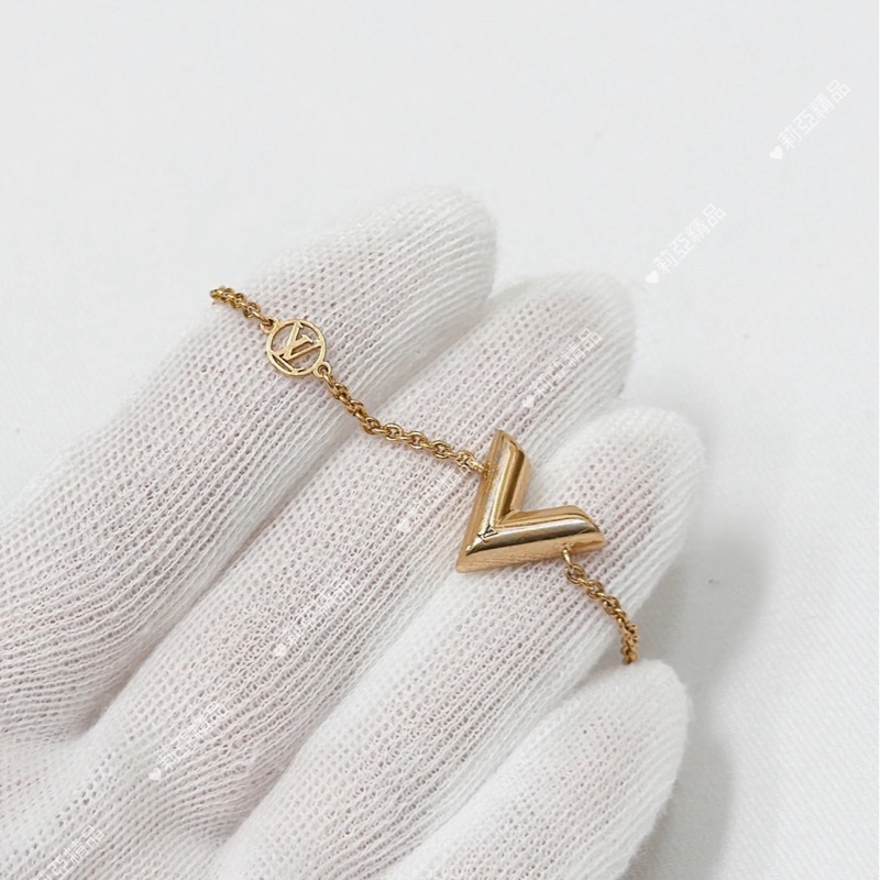 莉亞精品♡ LV M00858 V字手鏈 金 二手-3