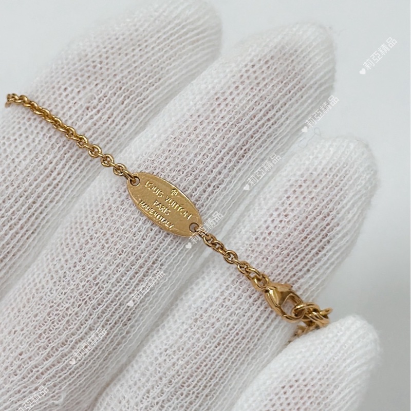 莉亞精品♡ LV M00858 V字手鏈 金 二手-5