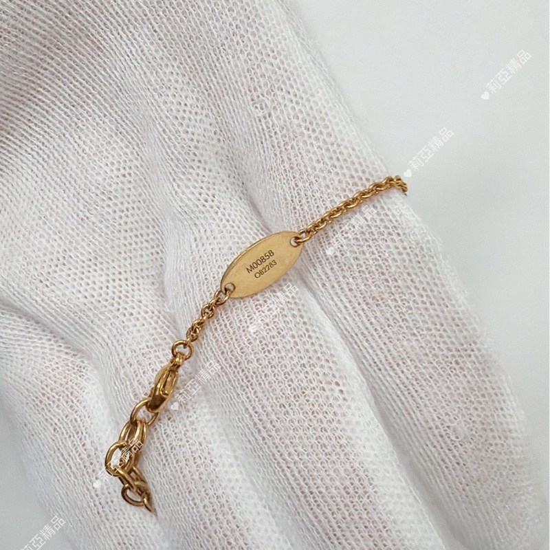 莉亞精品♡ LV M00858 V字手鏈 金 二手-6
