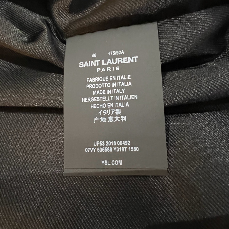 Saint Laurent Black Silk Card Bomber Jacket 撲克牌外套-3