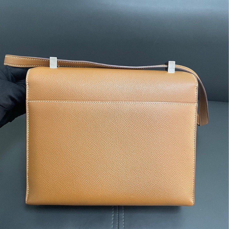 Hermes Verrou 23 手槍包 金棕銀扣-7