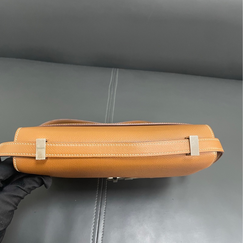 Hermes Verrou 23 手槍包 金棕銀扣-10