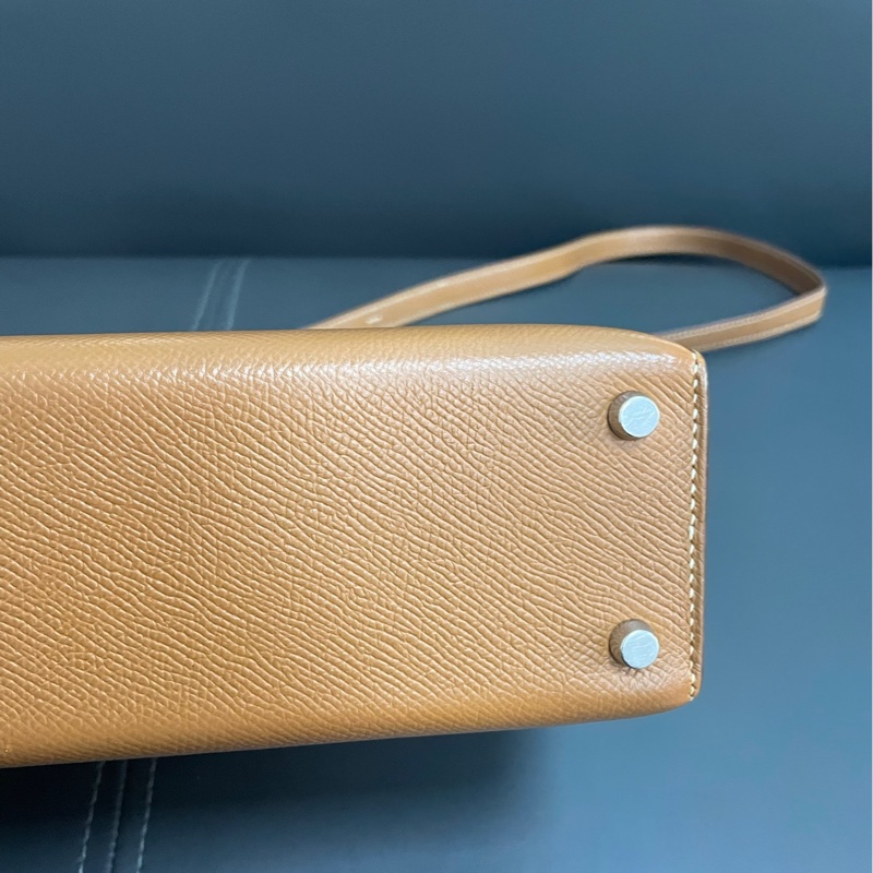 Hermes Verrou 23 手槍包 金棕銀扣-19
