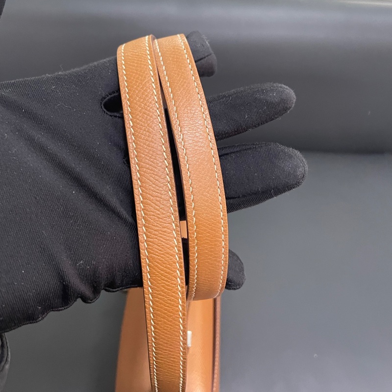 Hermes Verrou 23 手槍包 金棕銀扣-21