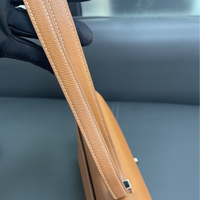 Hermes Verrou 23 手槍包 金棕銀扣-22