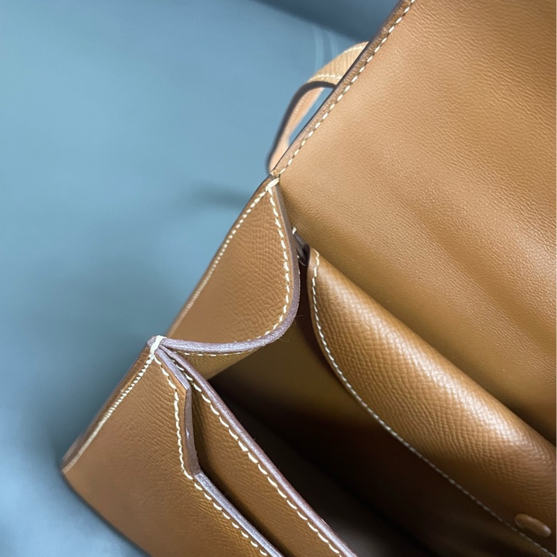 Hermes Verrou 23 手槍包 金棕銀扣-27