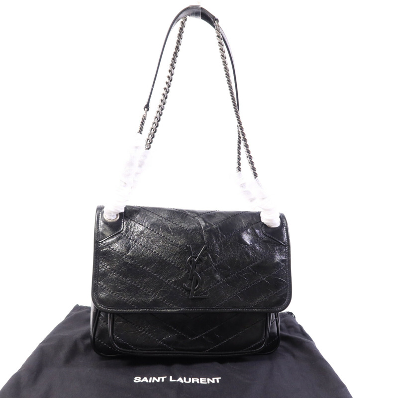 YVES SAINT LAURENT 牛皮皮革Nikki Medium鏈帶肩背袋-9
