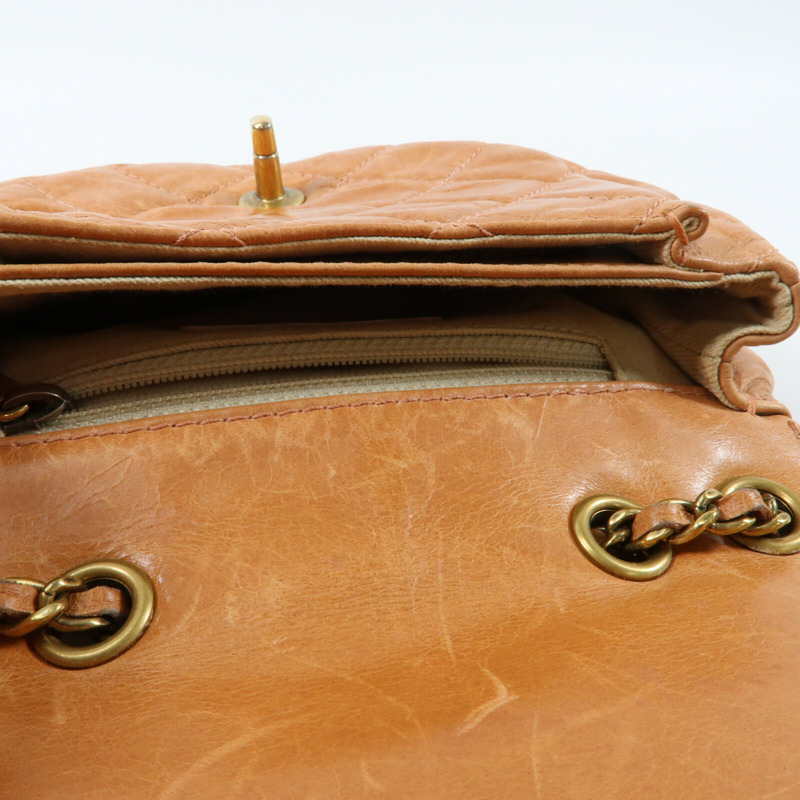 CHANEL 牛皮皮革Shoulder Bag金扣鏈帶肩背袋-11