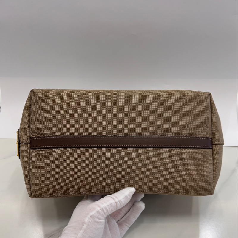 Prada 復古帆布手提包 斜挎單肩包 27*19 閒置98新-3