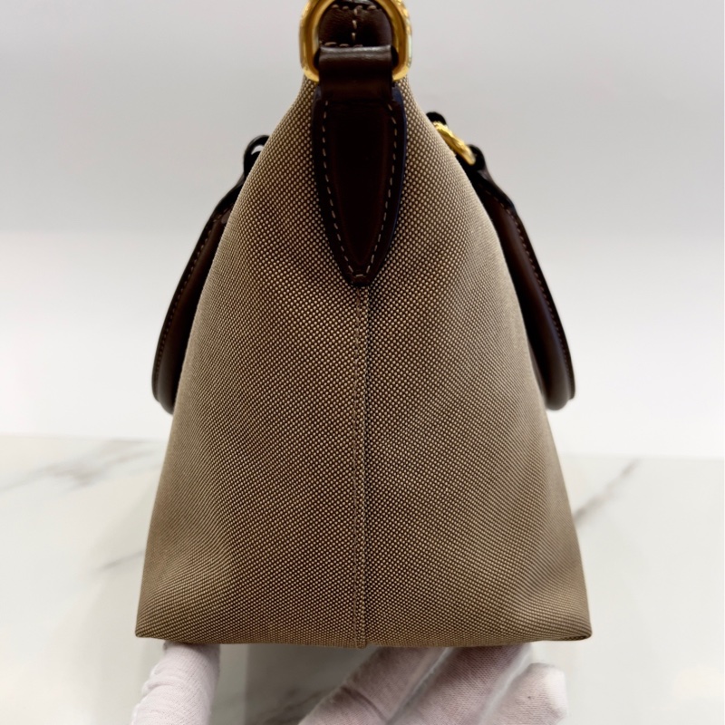 Prada 復古帆布手提包 斜挎單肩包 27*19 閒置98新-4