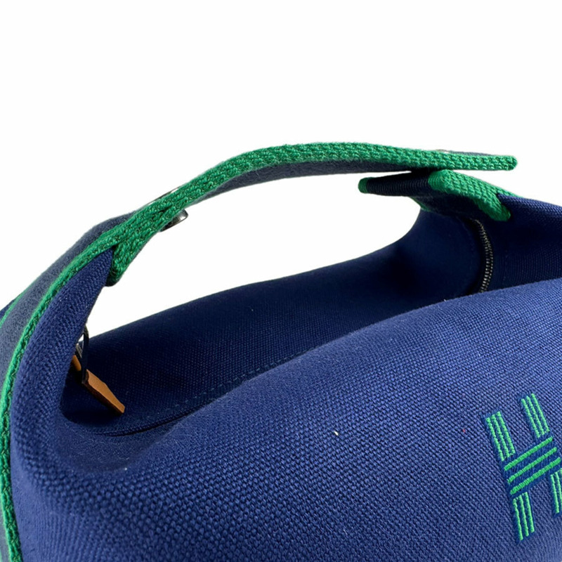 愛馬仕 HERMES 新娘手袋 黑色 PM 帆布 海軍藍 女款 z9410-9