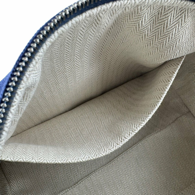 愛馬仕 HERMES 新娘手袋 黑色 PM 帆布 海軍藍 女款 z9410-11