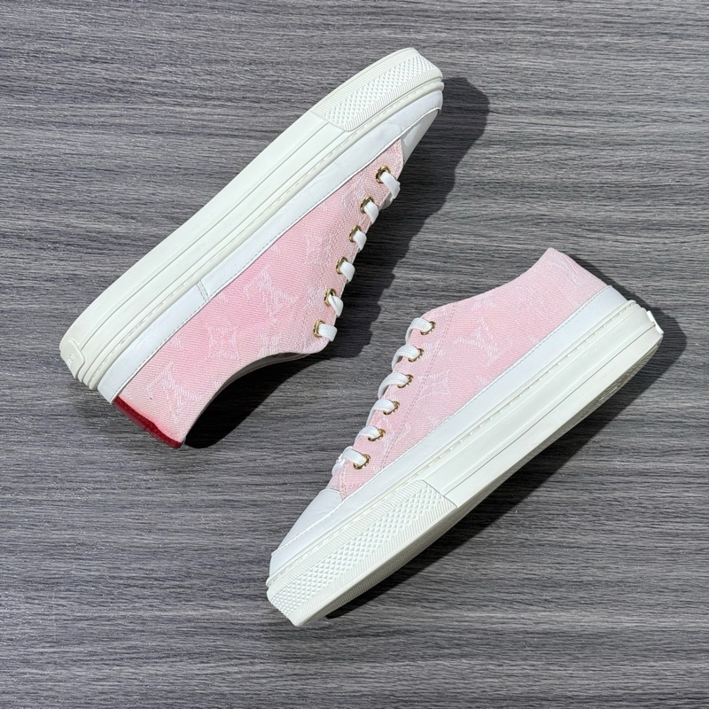 LOUIS VUITTON Stellar logo花卉印花 低幫 帆布鞋 女款 粉色35.5碼-1