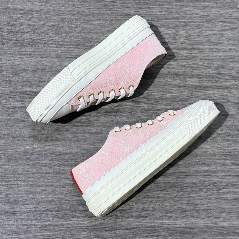 LOUIS VUITTON Stellar logo花卉印花 低幫 帆布鞋 女款 粉色35.5碼-2