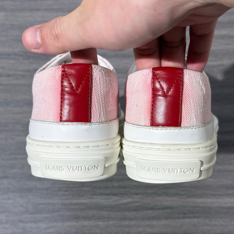 LOUIS VUITTON Stellar logo花卉印花 低幫 帆布鞋 女款 粉色35.5碼-4