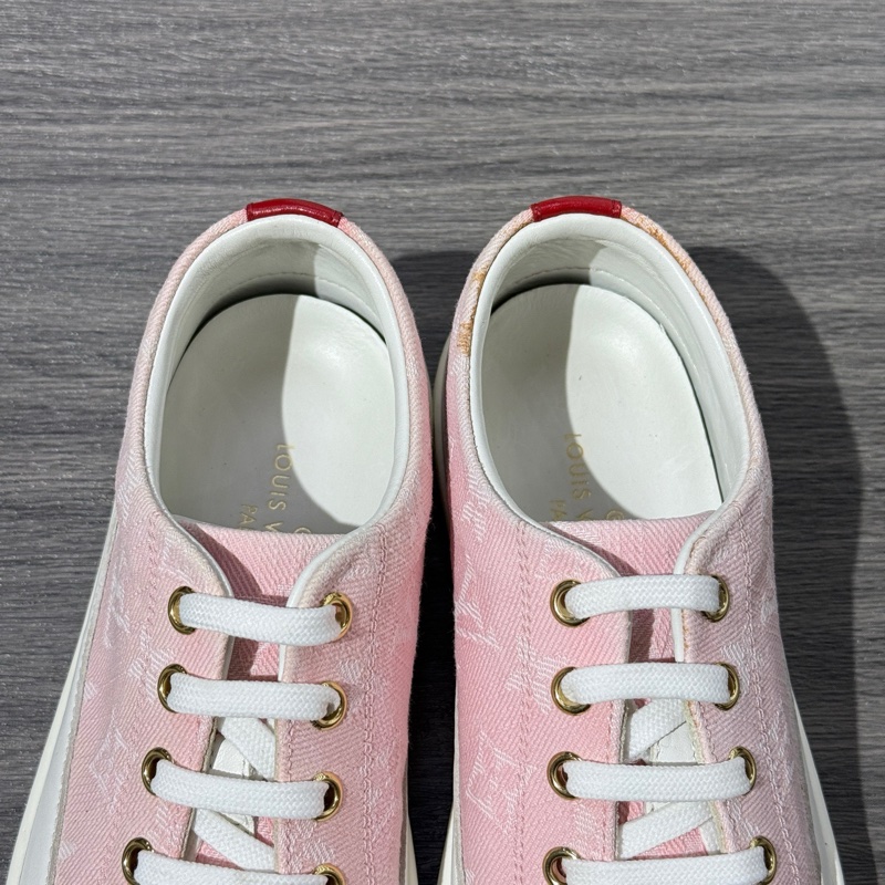 LOUIS VUITTON Stellar logo花卉印花 低幫 帆布鞋 女款 粉色35.5碼-5