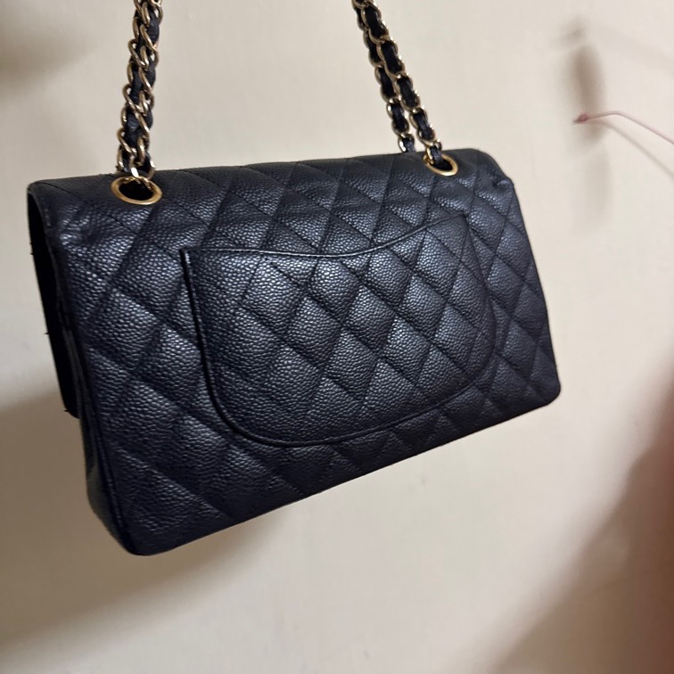 香奈兒口蓋包中號牛皮CHANEL CF25 caviar-3