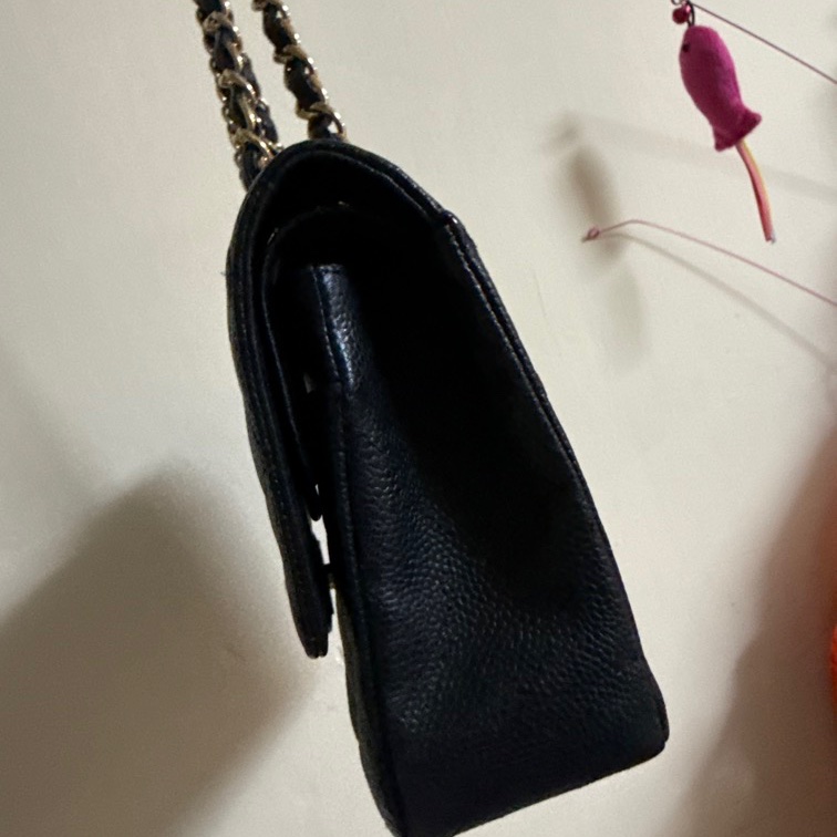 香奈兒口蓋包中號牛皮CHANEL CF25 caviar-4