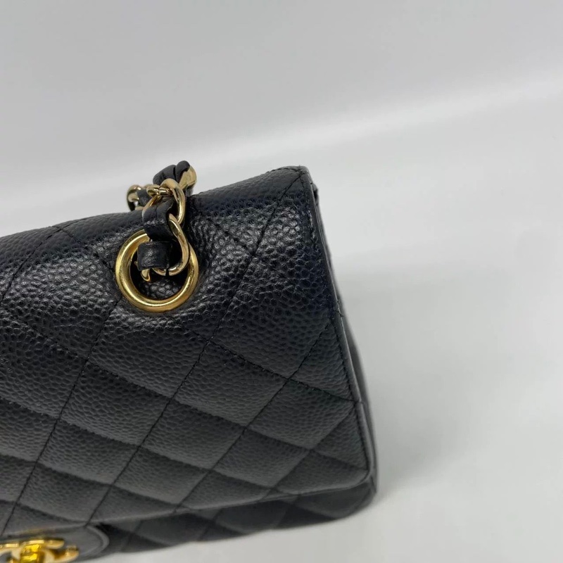 香奈兒口蓋包中號牛皮CHANEL CF25 caviar-7